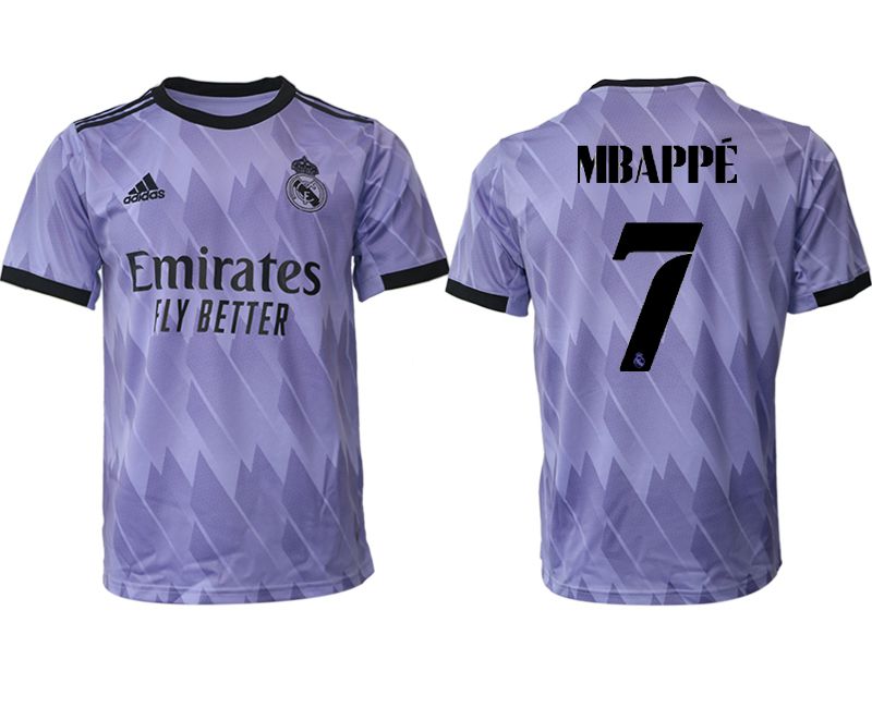 Men 2022-2023 Club Real Madrid away aaa version purple 7 Soccer Jerseys